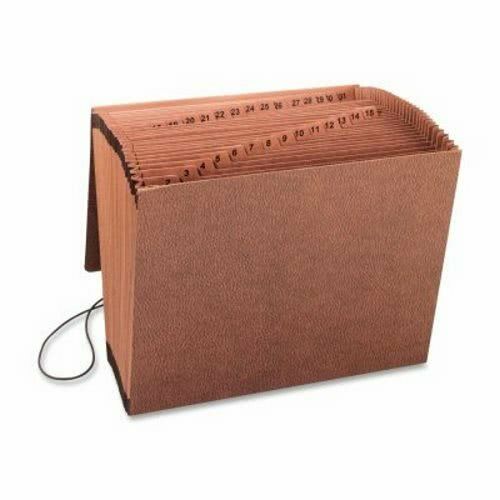 Business Source 31 Pocket Accordion File, 131, Letter, Brown (BSN23681