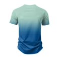 thumbnail image 5 of WTOBBY Men's Stylish V Neck Short Sleeve T-Shirt with Gradient Print Soft, Lightweight, and Breathable, Perfect for Casual Outings, Summer Wear, and Everyday Style,Turquoise 2XL, 5 of 6