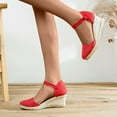 thumbnail image 6 of HAOTAGS Wedge Sandals for Women Platform Casual Beach Shoes Red Size 7.5, 6 of 7