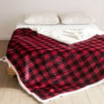 thumbnail image 5 of Christmas Sherpa Throw Blanket Super Soft Warm Buffalo Plaid Plush Blanket Cozy Fuzzy Flannel Blanket for Couch Sofa Bed Winter Decor Red Black Checkered Throw, 5 of 6