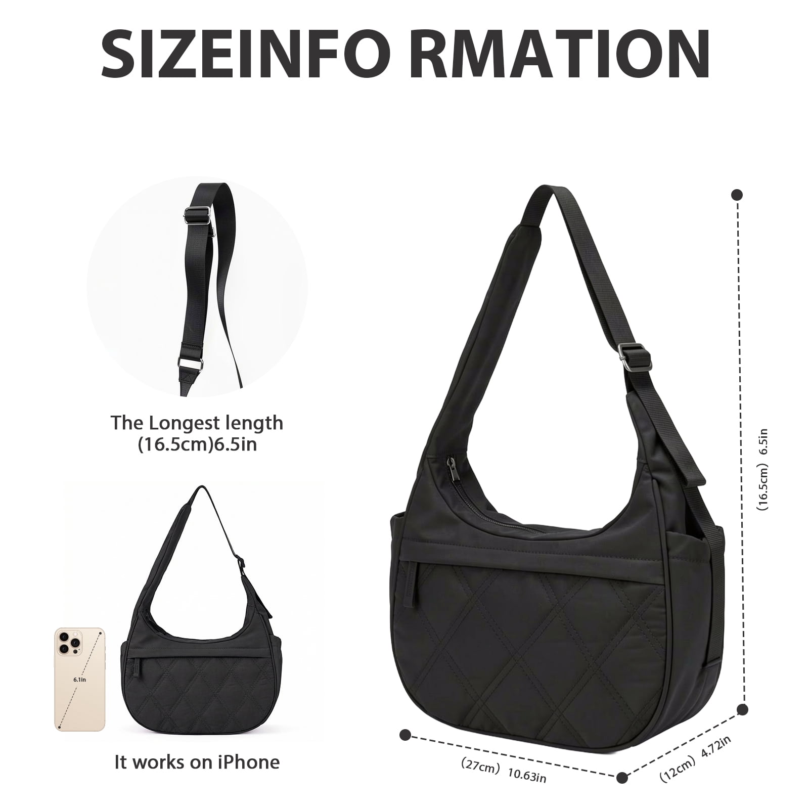 DEFAHN Puffy Quilted Tote Bag for Women, Soft Nylon Crossbody Bag with Zipper Pockets, Large Lightweight Carryall Hobo Handbag for Work Travel School, Gift Idea