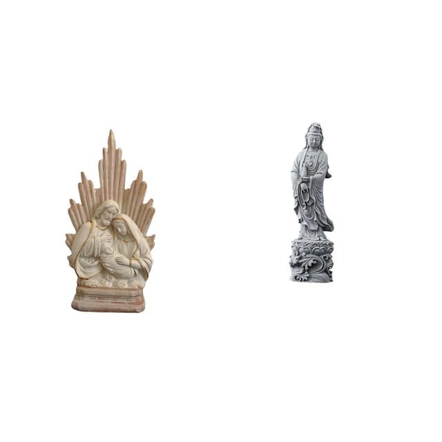 Estatua de y Guan Yin, escultura clásica cristiana, católica y budista, figura para el hogar, la oficina, la mesa, el coche, Feng S