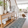 thumbnail image 2 of 2x5 Decorative Vintage Hallway Runner: Washable Oriental Pet-friendly Soft Carpet For Bathroom Bedroom Non-slip Laudry Floor Mat - Low Pile Non-shedding Rug Apartments & Homes(2x5 Floral/blue), 2 of 6