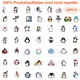 thumbnail image 2 of 100 pegatinas de pingüino para coche, portátil, teléfono, guitarra, monopatín, motocicleta, juego de pegatinas de vinilo impermeables, estéticas, adecuadas para adolescentes, niños y adultos, 2 of 7