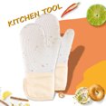 thumbnail image 2 of Manoplas de silicona para horno Guantes de cocina resistentes al calor Manoplas para hornear antideslizantes Guantes de parrilla de doble capa, Blanco, Tipo 2 Inevent HA008770-02, 2 of 7