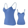 thumbnail image 2 of Xdegoge Camisole Tops for Women Built In Bra V Neck Adjustable Spaghetti Strap Sleeveless Padded Tank Top Yoga Casual Summer Basic Fitted Undershirt Sizes S-6XL, 2 of 6