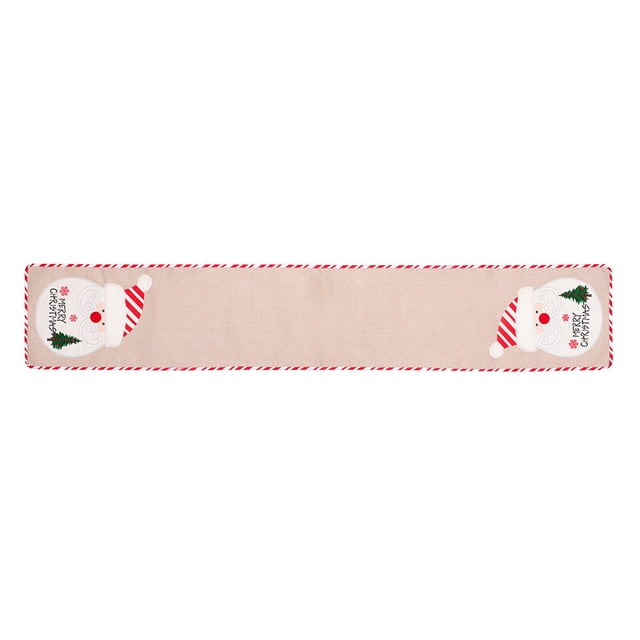 Billuyoard Camino de para fiesta de navidad, mantel para comedor, Papá Noel, ambiente festivo, adorno de escritorio, decoración artesanal para Hotel Kits de decoración para fiestas Papá Noel