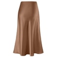thumbnail image 5 of STAOEDU Womens Satin Skirts Casual Silk Midi Skirt High Waisted Long Skirts Zipper Elegant Work Skirts, 5 of 6
