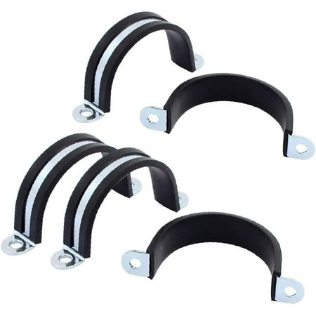 

5Pcs 50mm Dia Rubber Lined U Shaped Zinc Plated Hose Pipe Clips Clamp Cable(5Pcs 50mm Dia in gomma rivestito in gomma con a U a forma di U