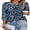 #1 Blue Leopard, variant on Womens Fall Shirts Business Work 3 4 Sleeve Fashion Blouses Solid Color Dressy Casual Crew Neck Black Business Tops Tunic Size XL