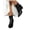 Black, variant on Ankle Boots for Women Mid Chunk Heel Side Zipper Leather Short Booties Casual Daily Fashion Pointed Toe Fall Winter Shoes Brown 8.5