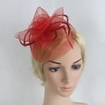 thumbnail image 3 of Sombrero de Fascinator Sunnimix Velo de Boda rojo Horquilla de pelo, 3 of 7