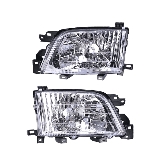 Pair Headlight Fits For Subaru Forester Base L S 2001-2002 Driver Side Passenger Side Halogen Headlamp With Bulb(s) Replaces