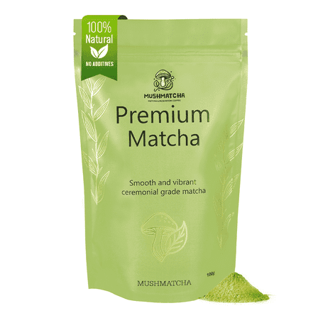 MushMatcha Matcha Green Tea Powder Ceremonial Grade Organic 1-Count 3.5oz