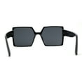 thumbnail image 4 of Womens Sharp Square Rectangular Minimal Butterfly Sunglasses All Black, 4 of 4
