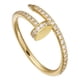 thumbnail image 1 of Anillo en forma de clavo con brillos de oro laminado, 1 of 8