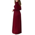 thumbnail image 4 of Brilliant Winter Dresses for Women Women Casual Long Sleeve Solid Crew Neck Long Dress with Pocket Red 2x, 4 of 9