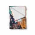 thumbnail image 2 of Netherlands Soft Flannel Fleece Blanket, Typical Dutch Village Zaanstad in a Sunny Spring Day Picture House and a Bridge, Cozy Plush for Indoor and Outdoor Use, 60" x 80", Multicolor, by Ambesonne, 2 of 6