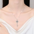 thumbnail image 5 of SFTING 925 Sterling Silver 14K Gold Plated 1CT Cubic Zirconia Key Pendant Necklaces for Women, 5 of 5