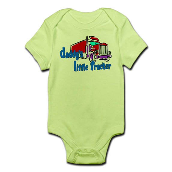 CafePress - Daddy's Little Trucker - Blue Infant Bodysuit - Baby Light Bodysuit