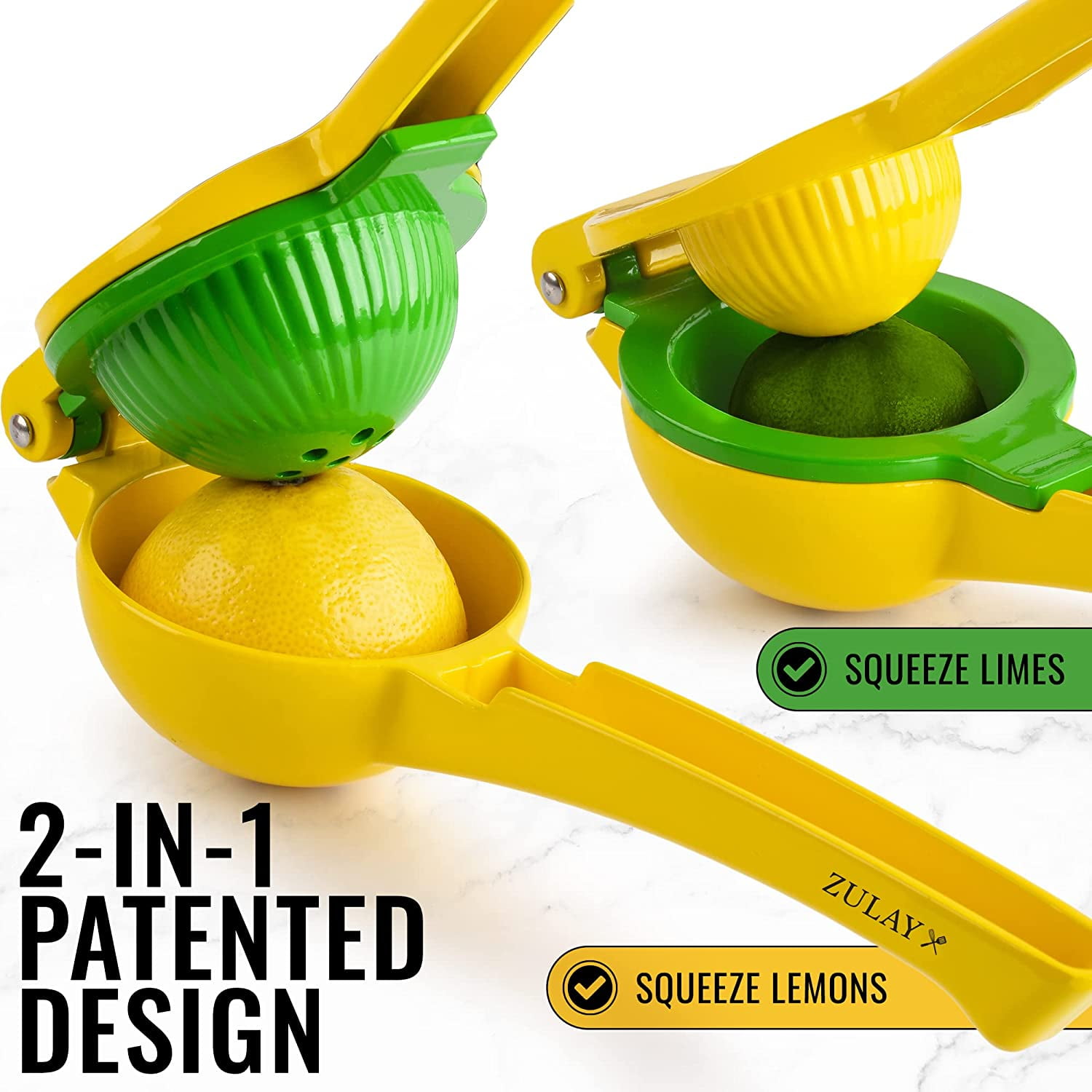 Zulay Metal 2-In-1 Lemon Lime Squeezer - Hand Juicer - Browns Kitchen