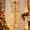 D, variant on Christmas Angel Wall Hanging with Warm LED Lights, Flat Printed Angel Design and Cascading Gold Star Strands for Bedroom Living Room Entryway Decor
