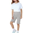 thumbnail image 3 of Ruyang Toddlers Ruffle Shorts Solid High Waisted Biker Stretch Shorts Soft Summer Dance Yoga Shorts 18 Months-9 Years, 3 of 5