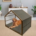 thumbnail image 2 of Ethnic Pet House, Ornament with Geometric Details Bohemian Cultural Design, Outdoor & Indoor Portable Dog Kennel with Pillow and Cover, 5 Sizes, Multicolor, by Ambesonne, 2 of 4