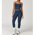 thumbnail image 6 of PISONIC Womens Workout Sets Two Piece Spaghetti Straps Tank Top Matching High Waist Leggings Gym Work Out Outfits with Pockets, 6 of 7
