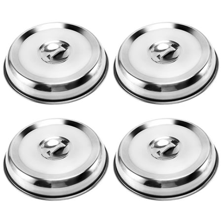 

4 Pieces Cheese Melting Dome 9 Inches Basting Cover Round Stainless Steel Dome Cover Steaming Cover for BBQ Camp