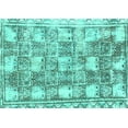 thumbnail image 1 of Ahgly Company Machine Washable Indoor Rectangle Abstract Turquoise Blue Modern Area Rugs, 3' x 5', 1 of 4