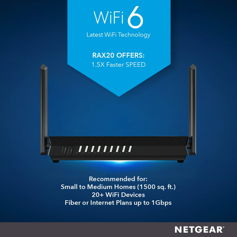 NETGEAR - RAX20 AX1800 Wi-Fi 6 Router with USB 