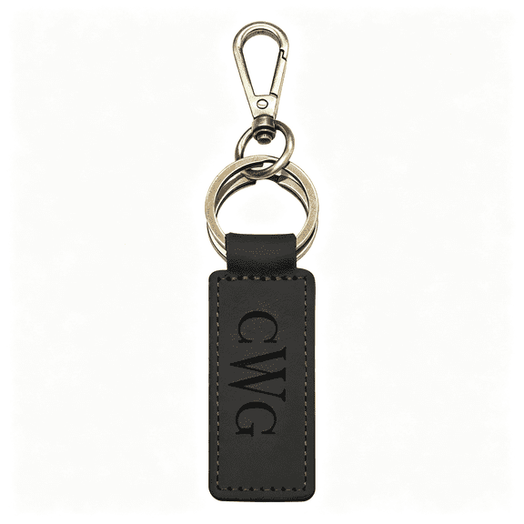 DESIGNICE Custom Keychain, Personalized Keychains, Genuine Leather Key Chain Holder Engrave Name Text, Customized Gifts for Men Personalized Leather Keychain