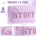 thumbnail image 2 of Bolsas de maquillaje Pinkunn Preppy Chenille Letter, 4 unidades, color morado, 2 of 6