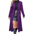 thumbnail image 5 of Women's Elegant Business Wool Coat Double Breasted Winter Long Trench Coats 2025 Trendy Long Sleeve Outerwear, 5 of 8