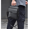thumbnail image 3 of Bxaolu Men's Leather Crossbody Shoulder Bag - Messenger Satchel Travel Handbag, Black, 3 of 8