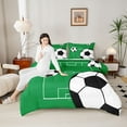 thumbnail image 4 of Manfei Football Soccer 3 Pieces Queen Comforter Set for Teens Boys Girls,Ball Gamer Ultra Soft Bedding Sets,Sport Theme Bedding Comforter Set,Breathable Home Decor,Reversible, 4 of 8