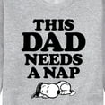 thumbnail image 3 of Peanuts - This Dad Needs A Nap - Men's Crew Neck Fleece Pullover, 3 of 6