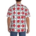thumbnail image 3 of Lsque Sweet Red Fruit print Men's Cuban Collar Short Sleeve Shirt Summer Beachwear Casual Button Down Fashionable Vacation Leisure Shirt-Large, 3 of 7