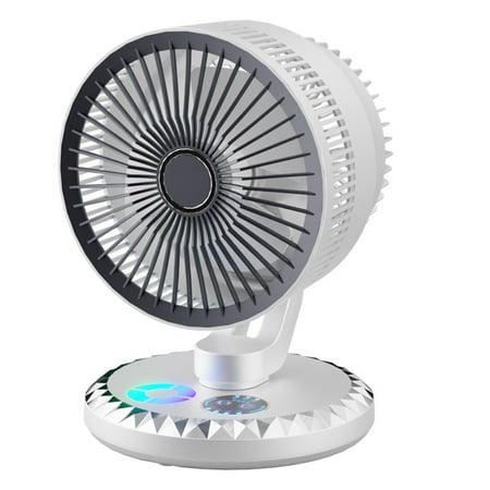 

Small Desktop Fan 3-speed Strong Airflow Quiet Small Desktop Fan Can Be Timed Changeable Seven-color Light for Home Office and Bedroom Interior