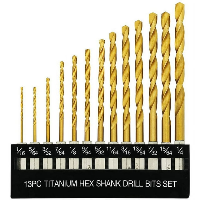 Juego de Brocas Hexagonales Titanio Punta 135 Grados HSS para Metal, Madera DiseñO Cambio RáPido