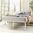 thumbnail image 3 of Mellow 18" Metal Platform Bed Frame with Heavy Duty Steel Slats, White, King, 3 of 11