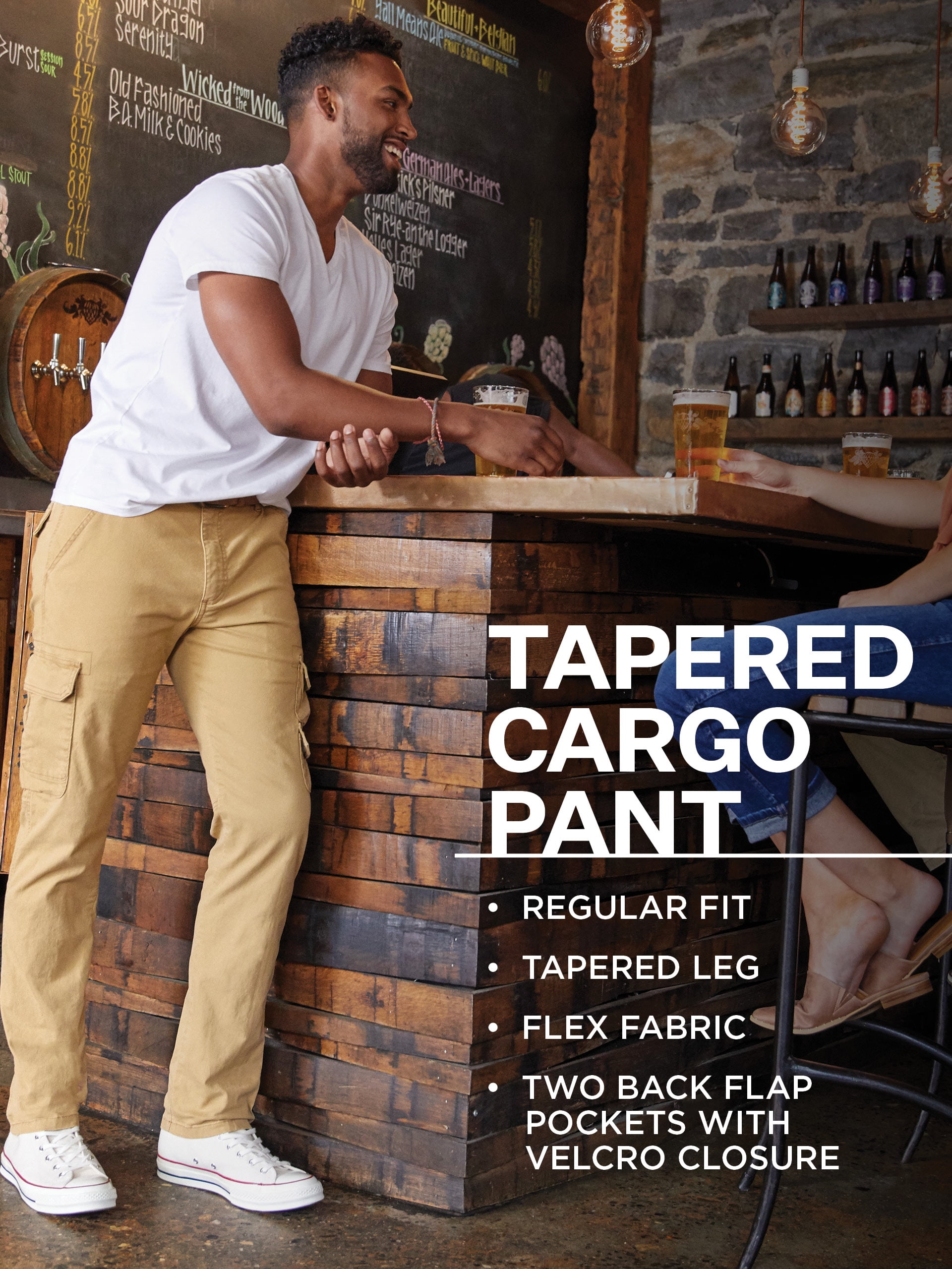 Wrangler Men's Regular Taper Stretch Cargo Pants - Walmart.com