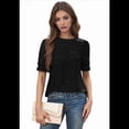 thumbnail image 2 of Blusa de Verano para Mujer, con Encaje de Crochet, Ojales, Bordada, de Corta, Color Negro, Talla XXL, 2 of 9