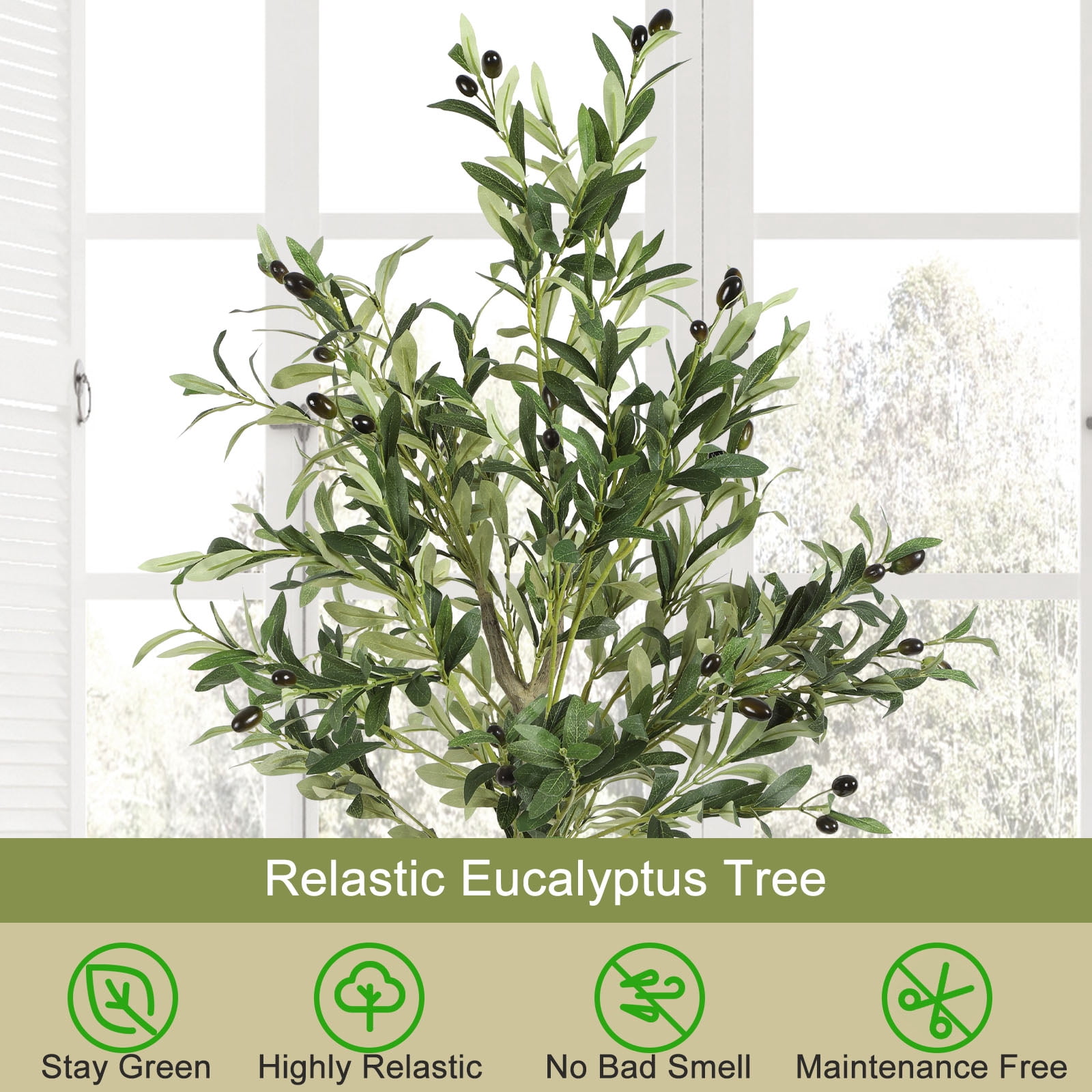 Indoor Faux Artificial Olive Tree, 5ft