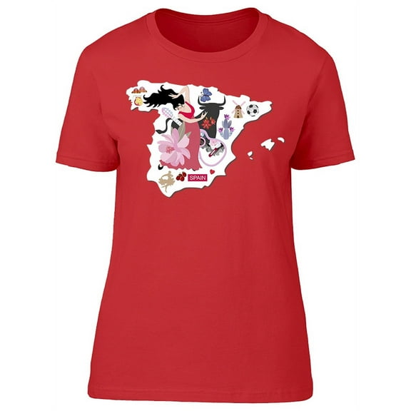 Spain Drawings Dancer T-Shirt Women -Image by Shutterstock, Female XX-Large