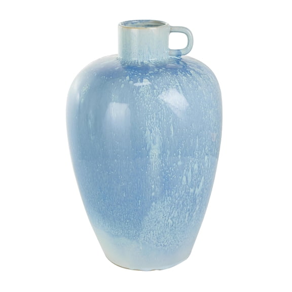 DecMode 18" Ombre Blue Ceramic Vase with Unique Texturing