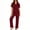 Wine, variant on Womens Pajama Sets 2 piece 2-Piece Sleepwear Notch Collar Short Sleeve PJ Top & Matching Long Lounge Pants