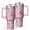 Pink Breast Cancer-2, variant on Pink Breast Cancer and Pioneer Flower Love Tumbler with Handle and Lid,40oz Double Wall Vacuum Insulated Tumbler,Cups Gift for Women and Men