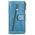 thumbnail image 2 of Minnieouse Cartera de cuero para mujer, monedero de repuesto con cremallera, tarjetero de Color sólido, monedero elegante, Notecase, regalo de Carteras Azul claro, 2 of 6